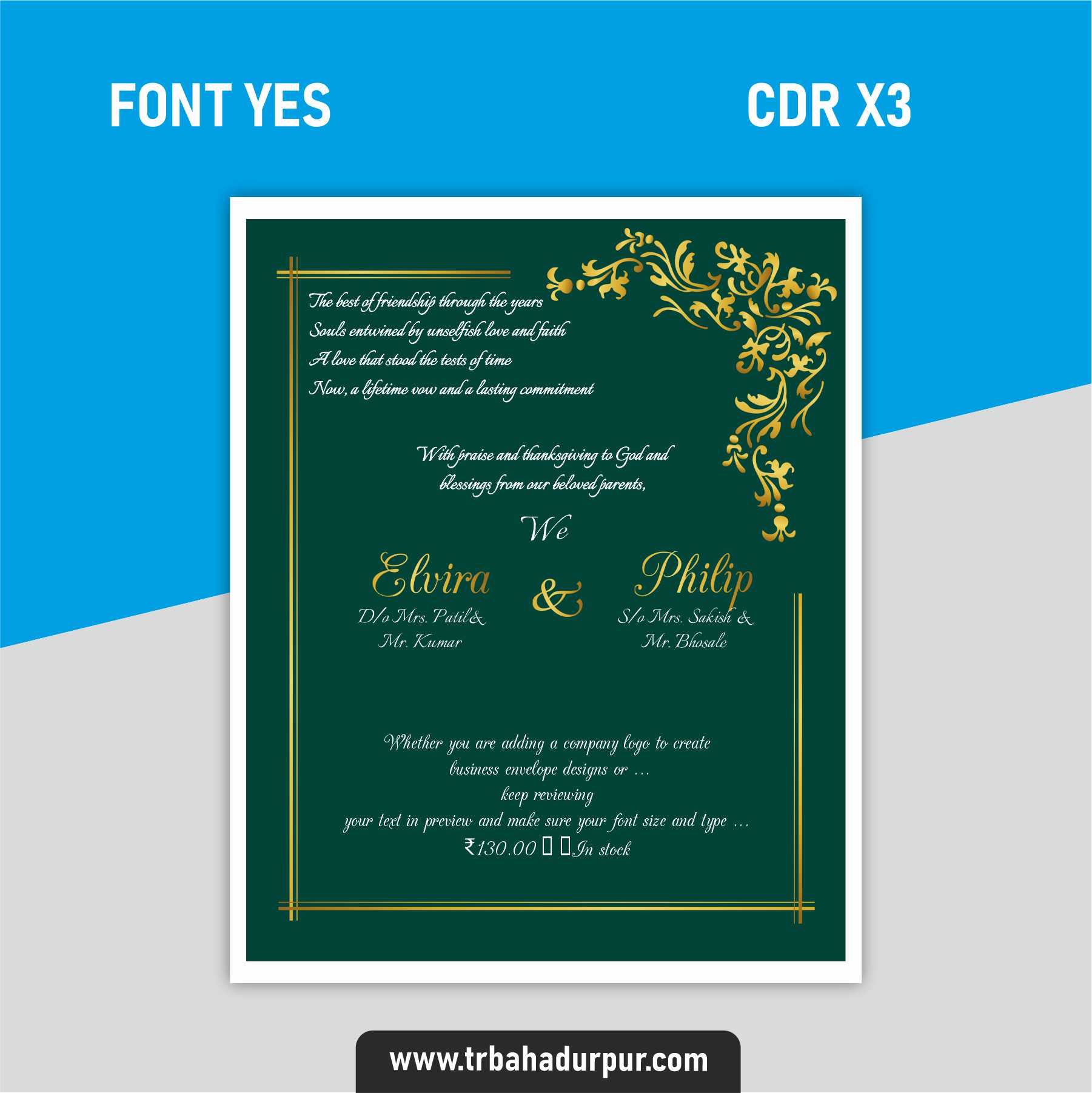 El card Final elvira Wedding Card cdr