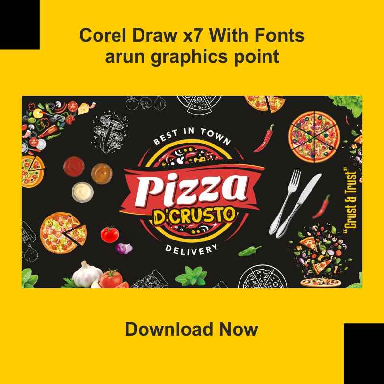 pizza wallpaper design With Fonts