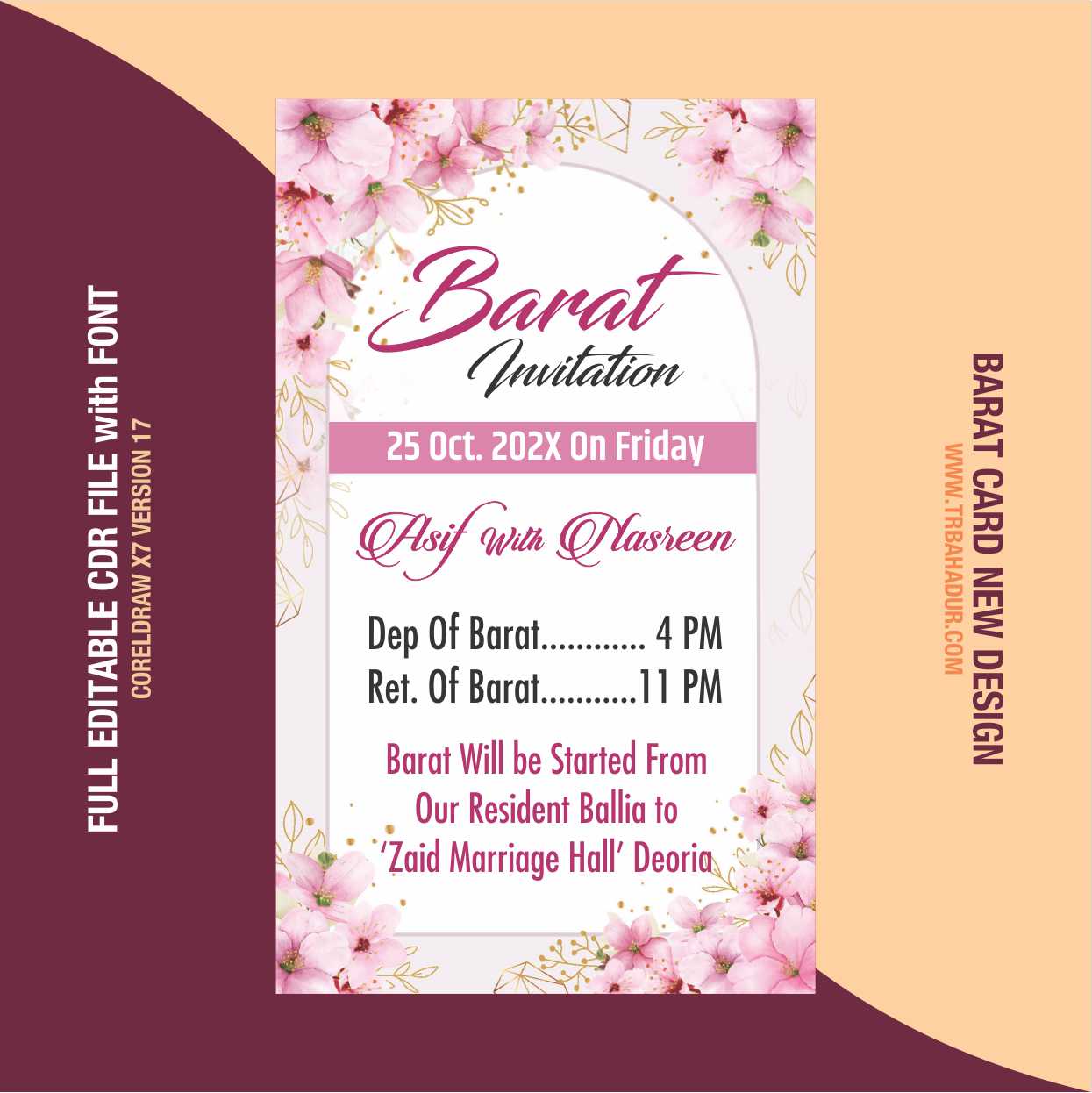 Barat Card Design In English | Invitation Card New Design