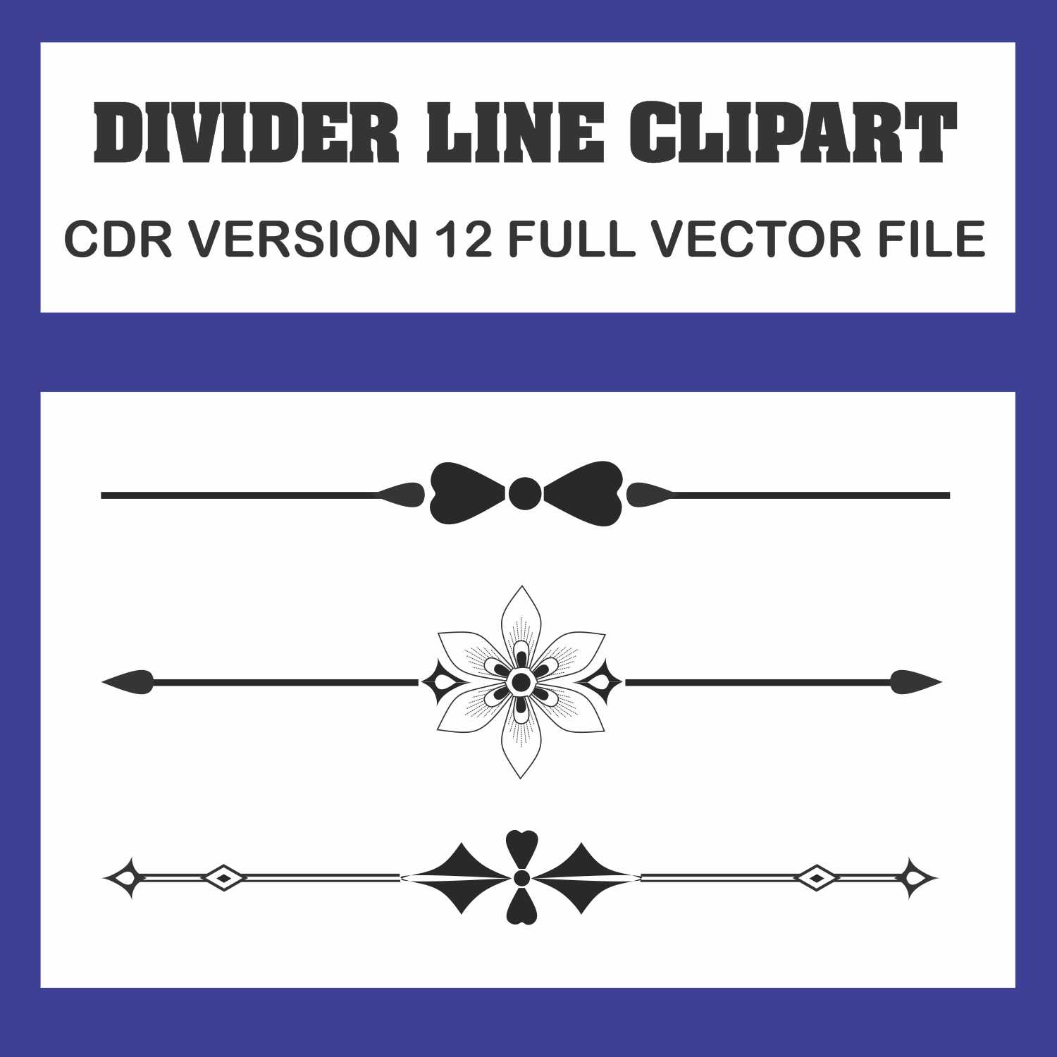 Black white divider vectors