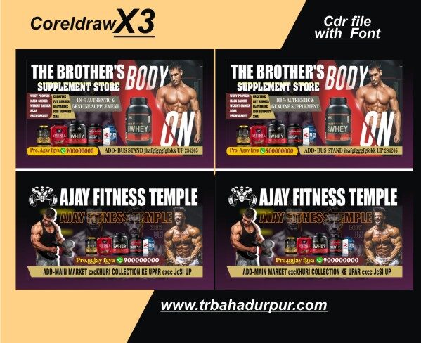 Gym center flex visiting card flex design
