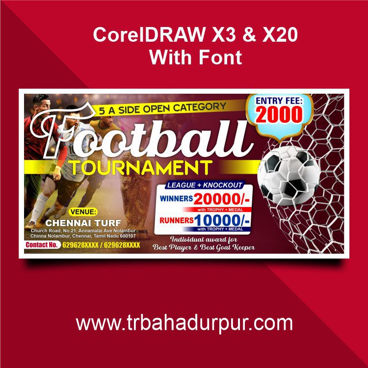 Football Tournament Flex & Banner CDR File