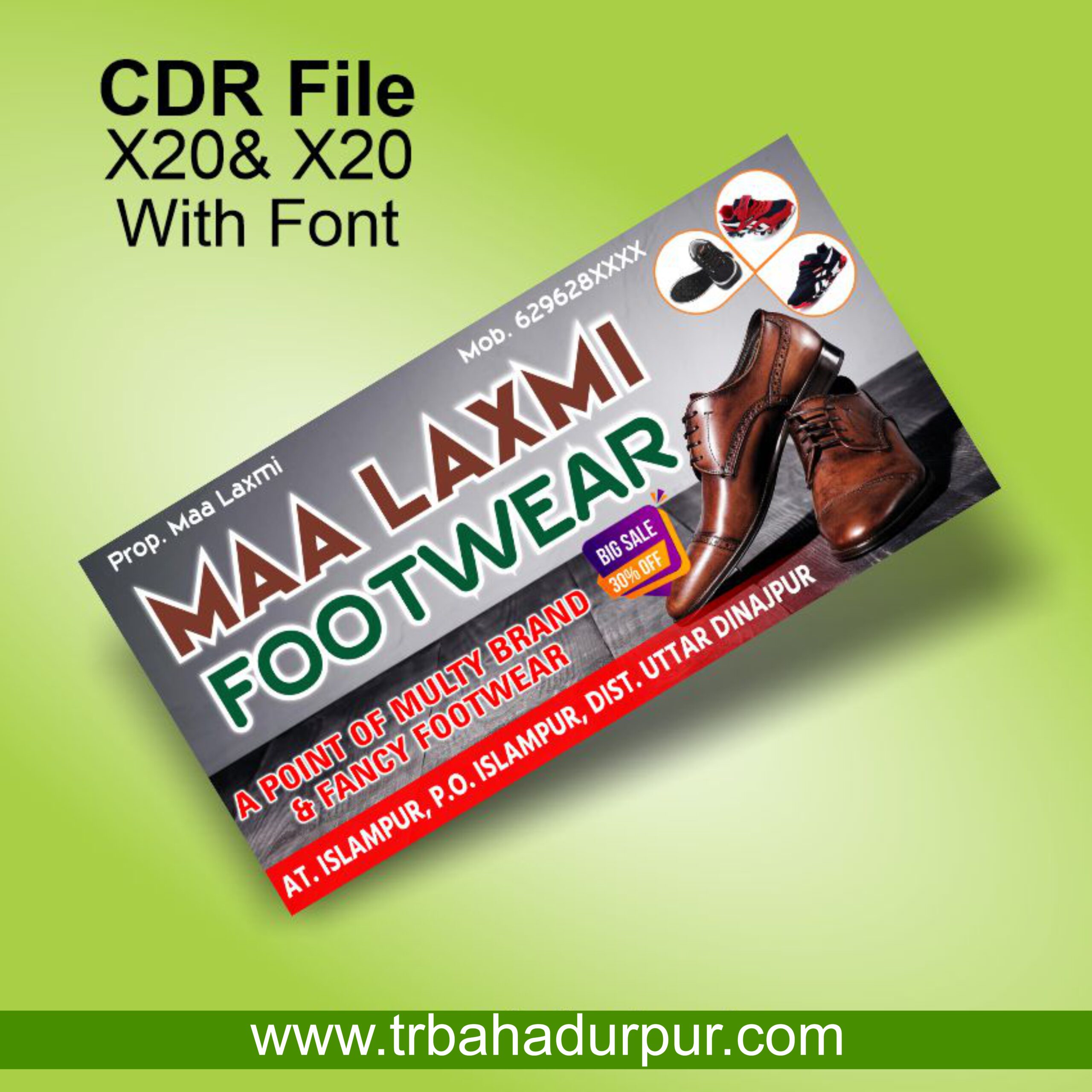 Footwear Shop Banner CDR File