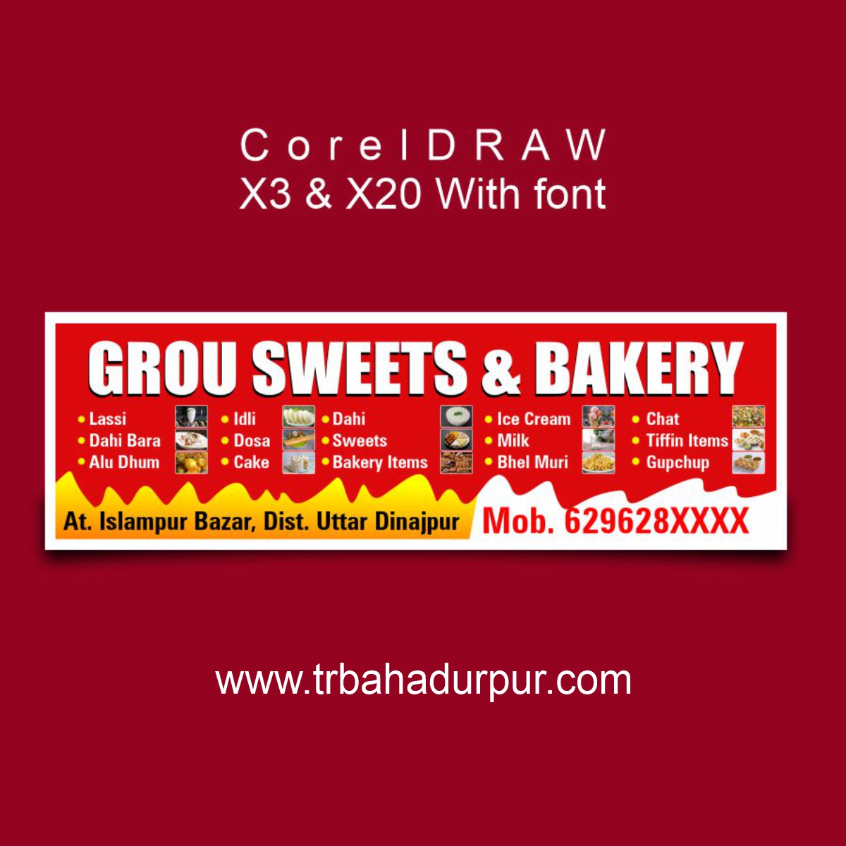 Grou Sweets & Bakery Banner CDR File
