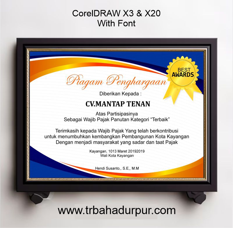 New Certificate Design CDR file
