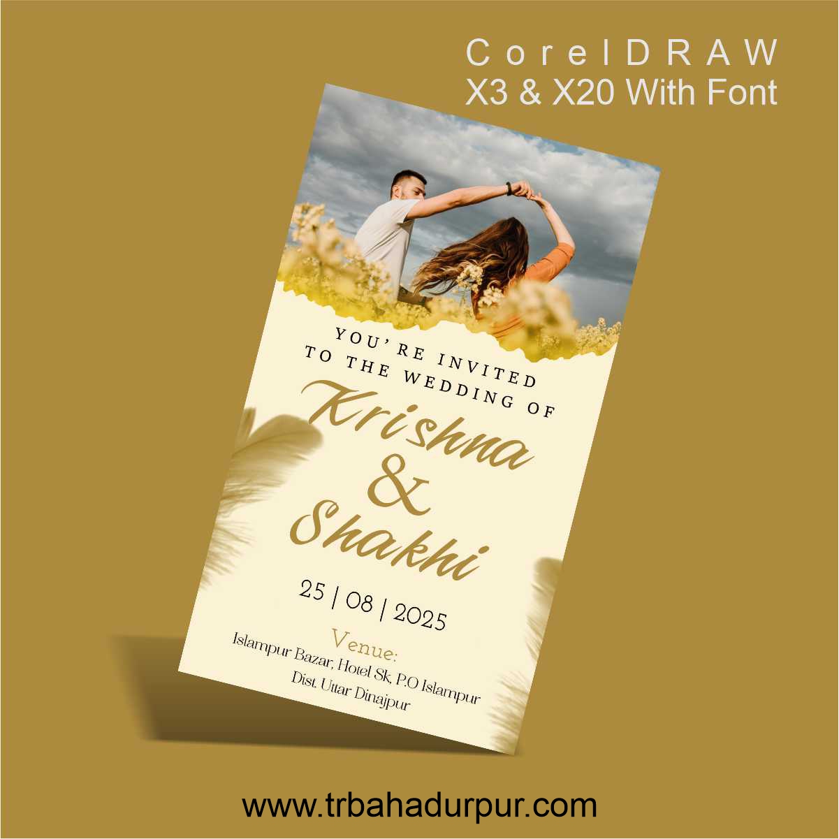 Wedding Invitation Card Digital CDR File