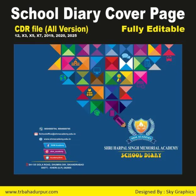 School Diary Cover Page Design