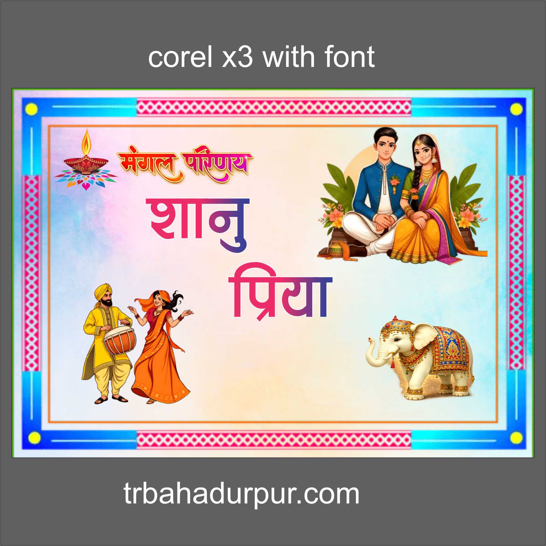 indian wedding car banner download cdr