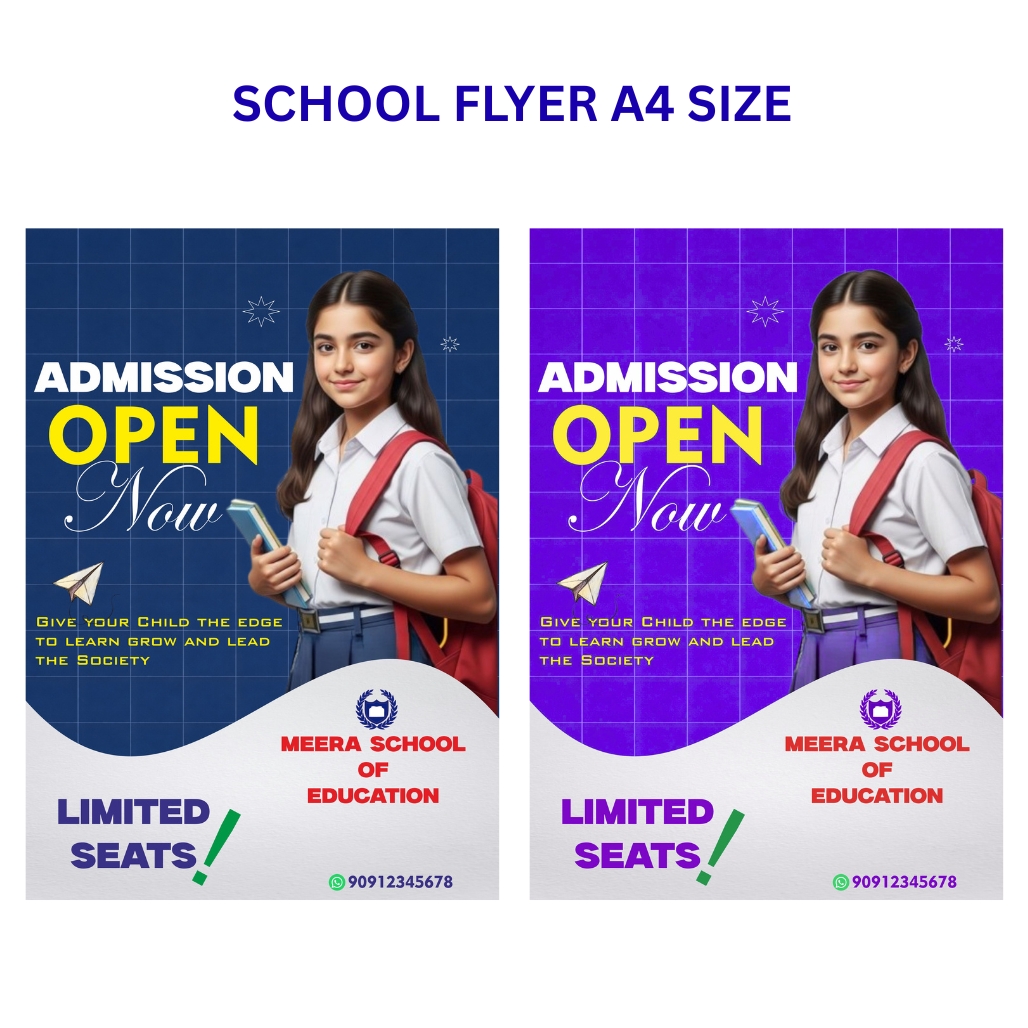 School Admission flyer a4 size fully editable cdr 2026 with font